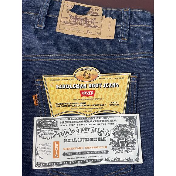 Vintage NWT Levi’s 1981 Saddleman Boot Jeans 517 Size 44W X 30L Orange Tab - Picture 7 of 8